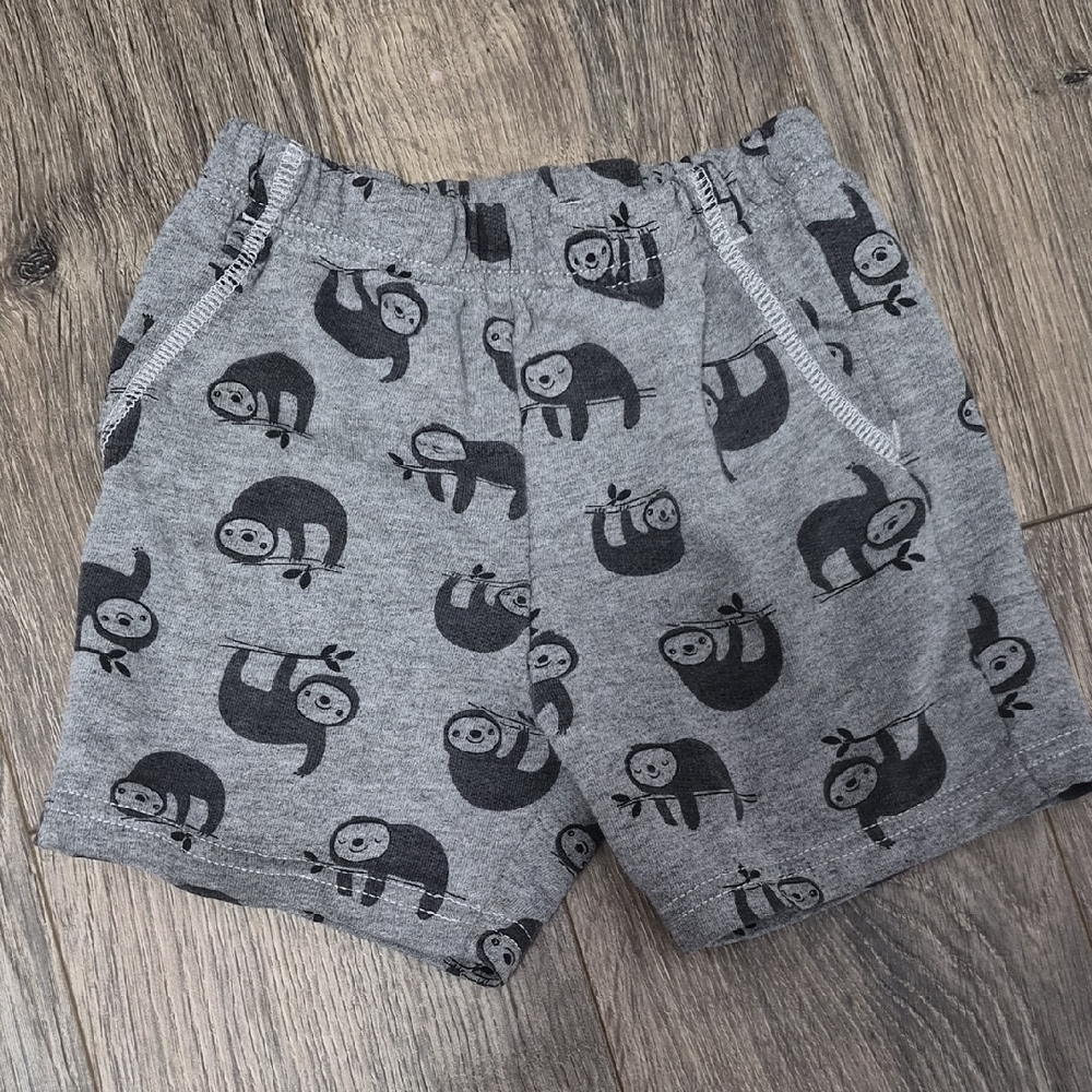 Carter's Charcoal Sloth Pattern Shorts